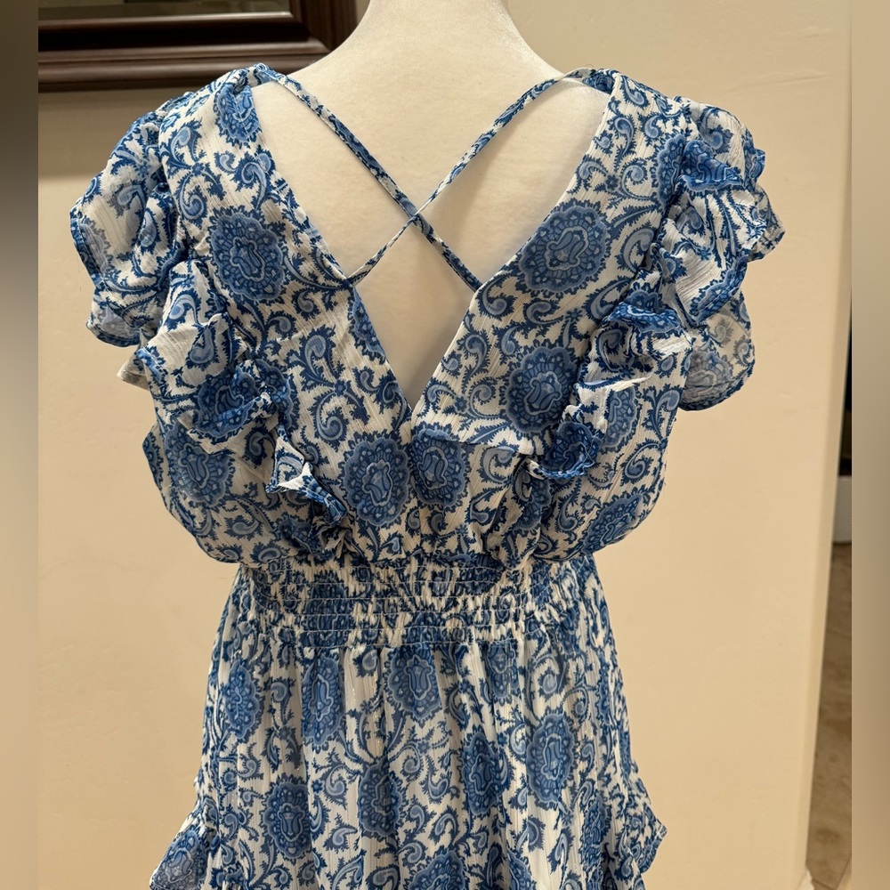 🫖 AQUA-Ruffled Floral Maxi Dress🫖 - Picture 3 of 8